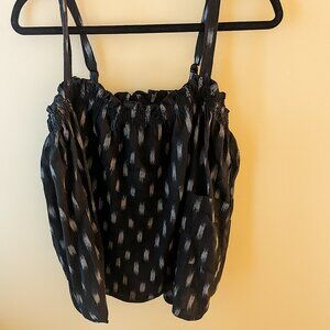 Blue Ikat-Inspired Smocked Top – Size 18/20